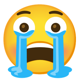 Flushed face and Loudly crying face