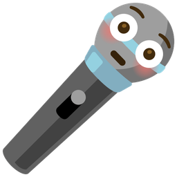 Flushed face and Microphone