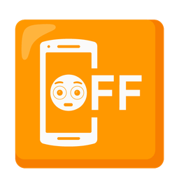 Flushed face and Mobile phone off