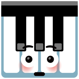 Flushed face and Musical keyboard