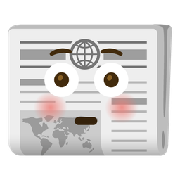 Flushed face and Newspaper