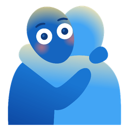 Flushed face and People hugging