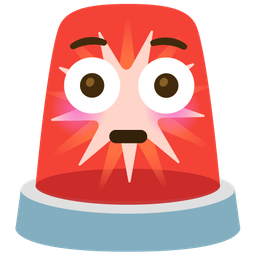 Flushed face and Police car light