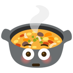 Flushed face and Pot of food