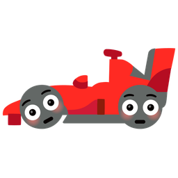 Flushed face and Racing car