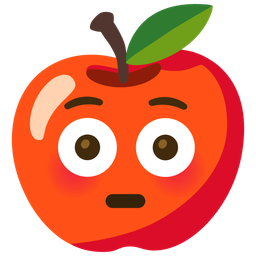 Flushed face and Red apple