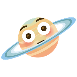 Flushed face and Ringed planet