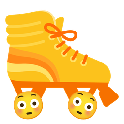 Flushed face and Roller skate