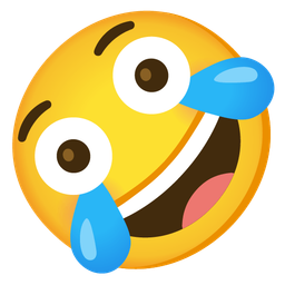 Flushed face and Rolling on the floor laughing