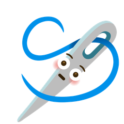 flushed face and sewing needle