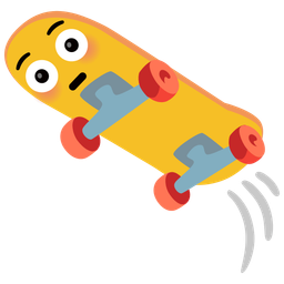 Flushed face and Skateboard