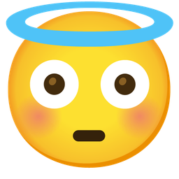 Flushed face and Smiling face with halo