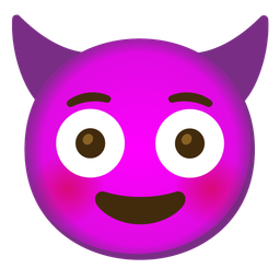 Flushed face and Smiling face with horns