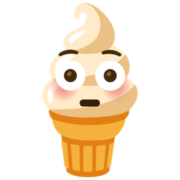 Flushed face and Soft ice cream