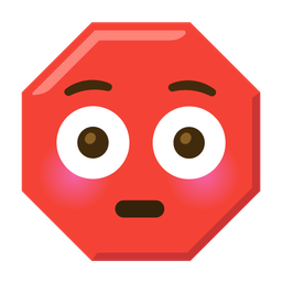 Flushed face and Stop sign