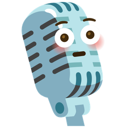 Flushed face and Studio microphone