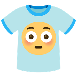 Flushed face and T-shirt