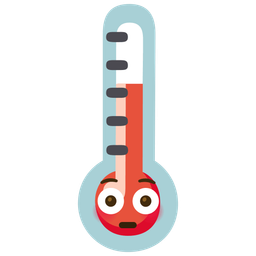 Flushed face and Thermometer