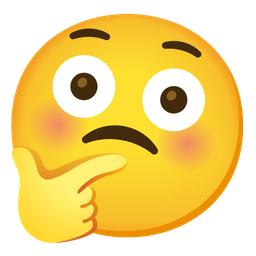 Flushed face and Thinking face