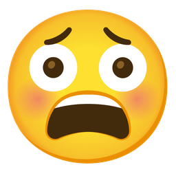 Flushed face and Weary face