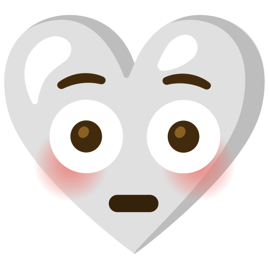 Flushed face and White heart