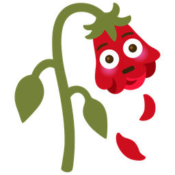 Flushed face and Wilted flower