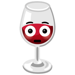 Flushed face and Wine glass