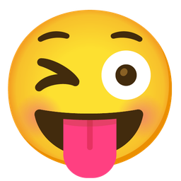 Flushed face and Winking face with tongue