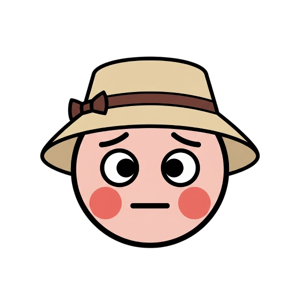 Flushed face and Woman’s hat