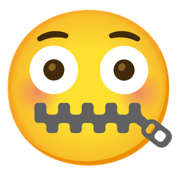 Flushed face and Zipper-mouth face