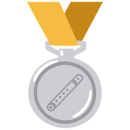 Flute and 2nd place medal