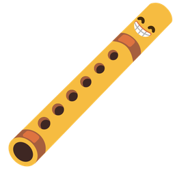 Flute and Beaming face with smiling eyes