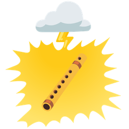 Flute and Cloud with lightning