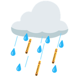 Flute and Cloud with rain