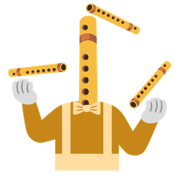 Flute and Clown face