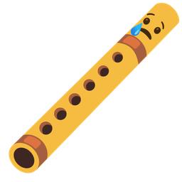 Flute and Crying face
