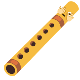 Flute and Face with peeking eye