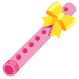 Flute and Heart with ribbon