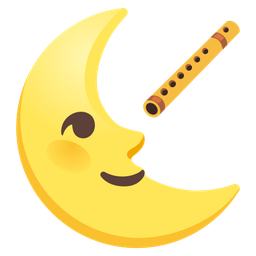Flute and Last quarter moon face