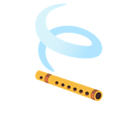 Flute and Leaf fluttering in wind