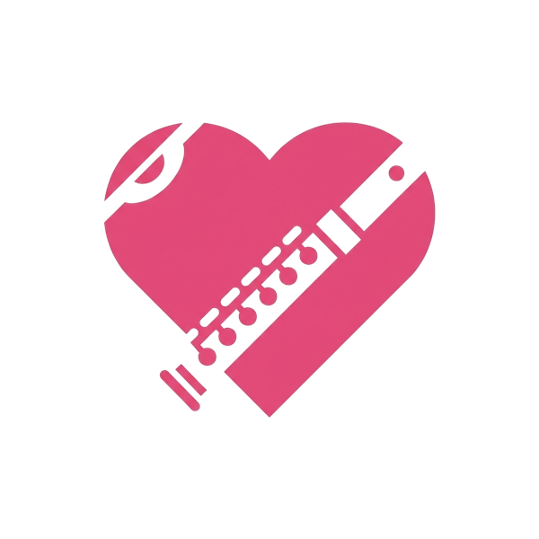 Flute and Pink heart