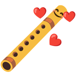 Flute and Smiling face with hearts
