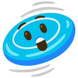 flying disc and astonished face