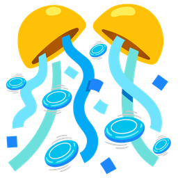 flying disc and confetti ball