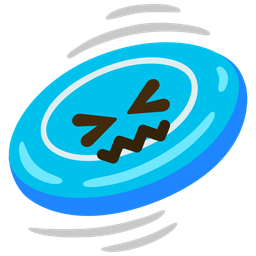 flying disc and confounded face