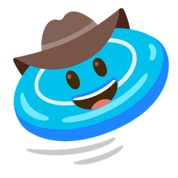 flying disc and cowboy hat face