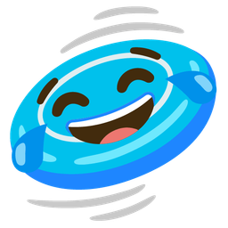 Flying disc and Face with tears of joy