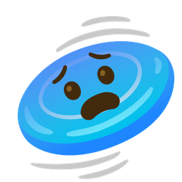 Flying disc and Fearful face