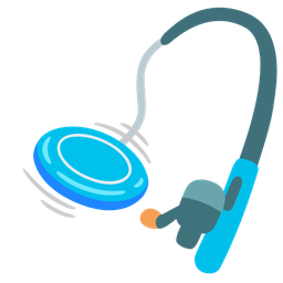 flying disc and fishing pole