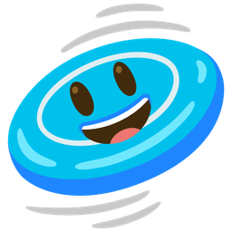 Flying disc and Grinning face with big eyes